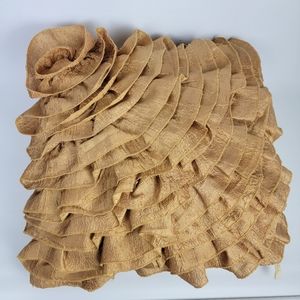 Bess Yellow Mustard Flower Ruffled Square Throw Pillows Decorative Couch Bed 17"